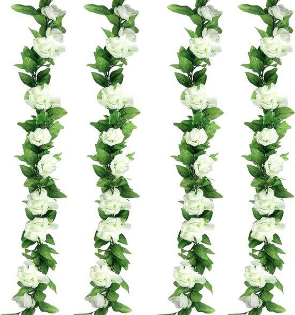 Famanu Kunstblumen-Girlande 4 Trossen - Realistische Gelbe Faux Blumen für Hochzeitsarrangements