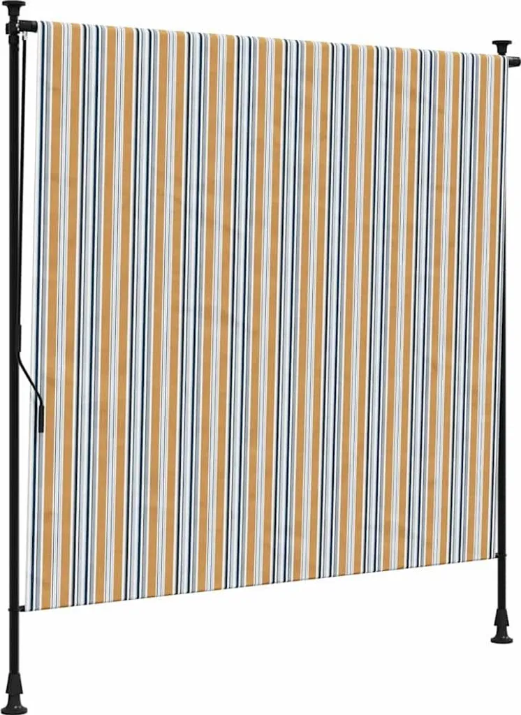 vidaXL Tenda a rullo per esterni giallo e bianco 150x270 cm in tessuto e acciaio