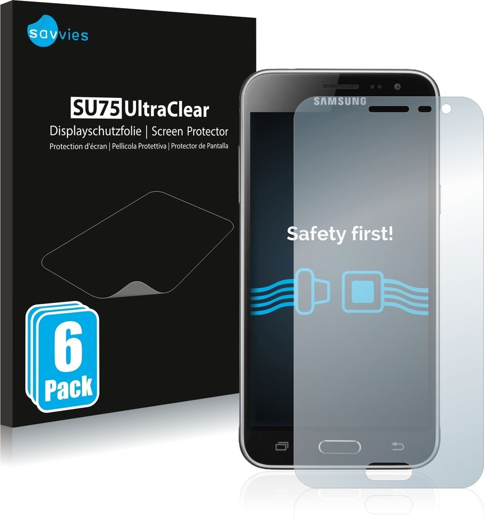 6x Für Samsung Galaxy J3 / J3 Duos (2016) Schutzfolie Savvies Displayschutz Display Schutz Folie Klar Transparent