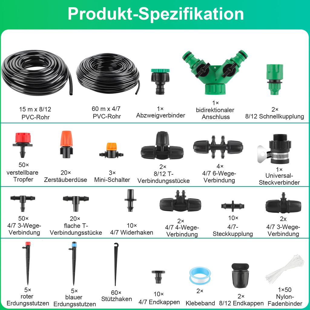 Gardena Micro-Drip Start Set Beet: Bewässerungsset Für Eine Automatische Bewässerung Im Gemüsebeet, Für Bis Zu 35 Beetpflanzen (13016-20