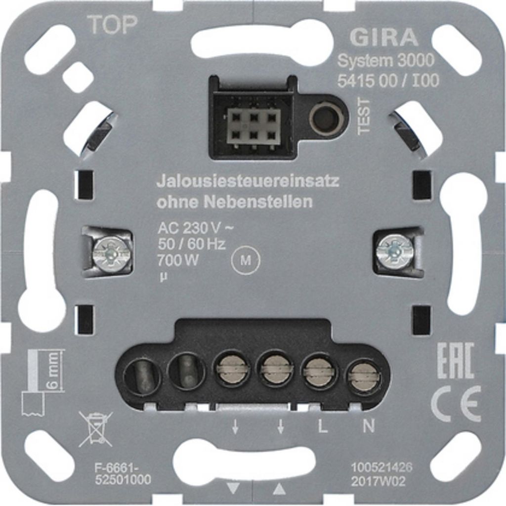 GIRA 541500 S3000 Jal.steuereins.o.Nebenst.eing.Einsatz Immagine del prodotto 