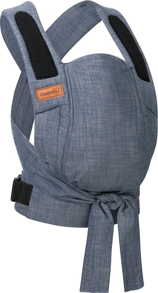 HOPPEDIZ Babytrage Bondolino b.pure Komforttrage ab Geburt (3 - 20 kg) Bauchtrage, Rückentrage & Hüfttrage denim