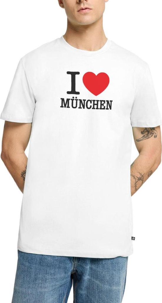 Spreadshirt I Love München Herz Bayern Munich Männer Premium T-Shirt, XL, Weiß