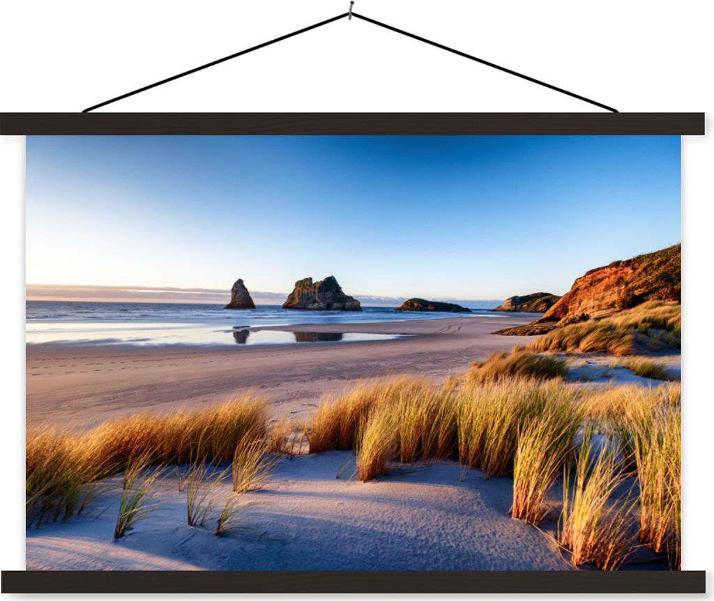 MuchoWow Textilposter Strand - Meer - Natur 150x100 cm mit schwarzem Rahmen - Schlafzimmer