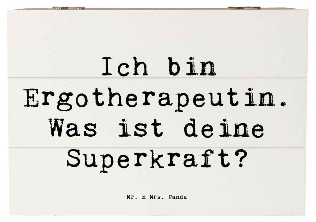 Mr. & Mrs. Panda Holzkiste Spruch Super Ergotherapeutin 22 x 15 cm - Weiß - Geschenk, Berufsalltag, Held des Alltags, box holz, Alltagsheldin, Ber...