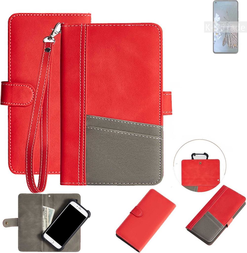 K-S-Trade Handy Schutzhülle für HTC Desire 20 Pro Hülle Portemonnee Brieftasche Klapphülle Kartenfächer Flip Wallet Case Etui