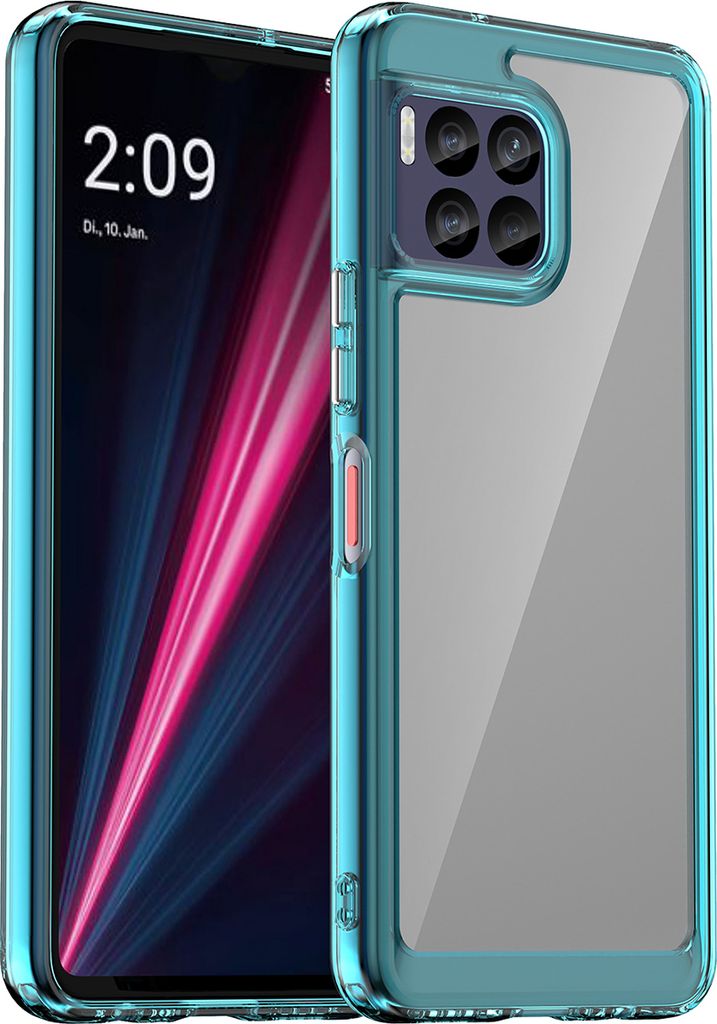 Schutzhülle für T-Mobile REVVL 7 Pro Klar Rückseite Stoßfeste TPU Silikon Bumper Hülle Hellblau