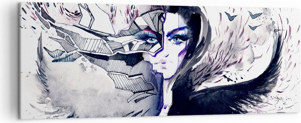 Bild auf Leinwand - Leinwandbild - Erwachsene emotional Fantasie - 140x50cm - Wand Bild - Wanddeko - Leinwanddruck - Bilder - Kunstdruck - Wanddeko...