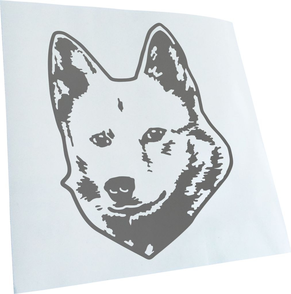 Kiwistar - Autoaufkleber - Finnish spitz Hund - Grau - 60x46cm - Aufkleber für Auto, Laptop, Fahrrad, LKW, Motorrad mehrfarbig JDM Decal Racing
