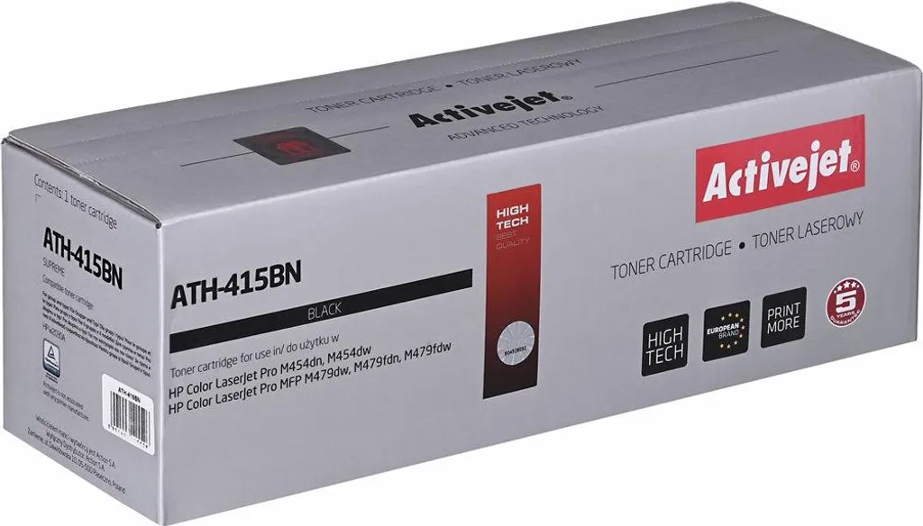 Toner Noir avec Puce 2400 Pages pour HP 415A W2030A Activejet ATH-415BN