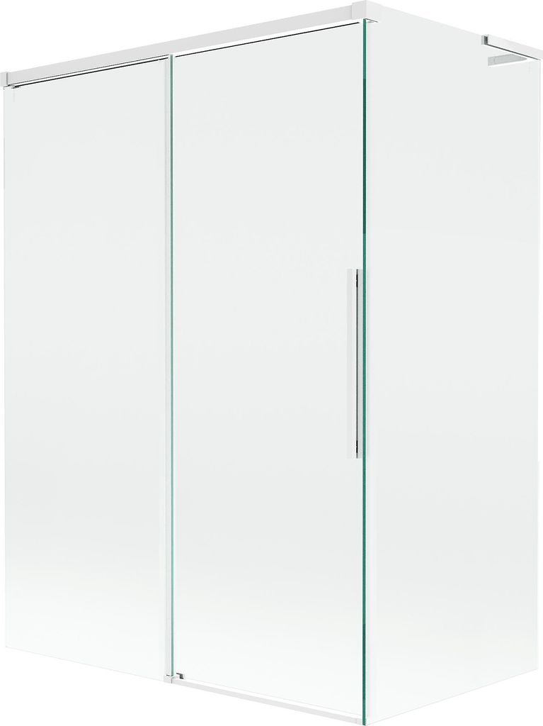Mexen Rox L Wannenschutz 2-flügelig verschiebbar 120 + 70 x 150 cm, transparent, weiß - 8C9L-120-070-20-00