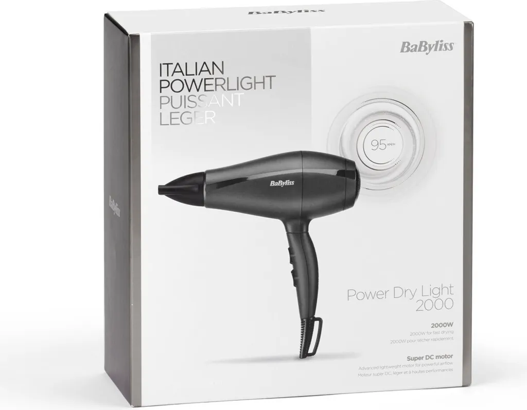 Sèche-cheveux BaByliss 5910E Anti-Frisottis Super Light Pro Noir