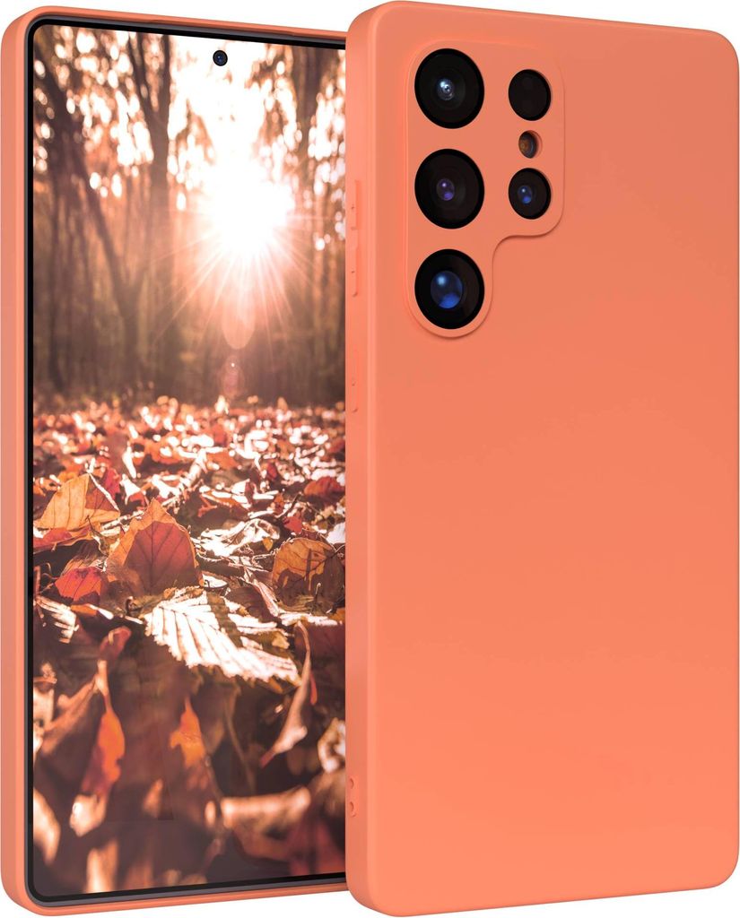 EAZY CASE - TPU Hülle für Samsung Galaxy S25 Ultra, TPU Case stoßfeste Handyhülle, weiches Cover mit Kameraschutz, Silikonhülle in Orange