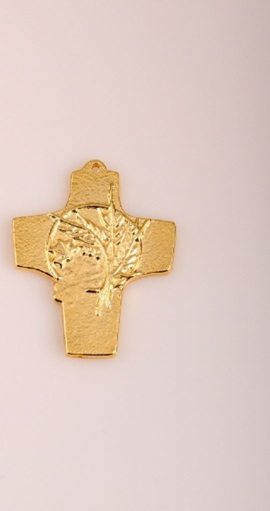 Kreuz Metall Gold "Ähren" 9,5 cm Produktbild 