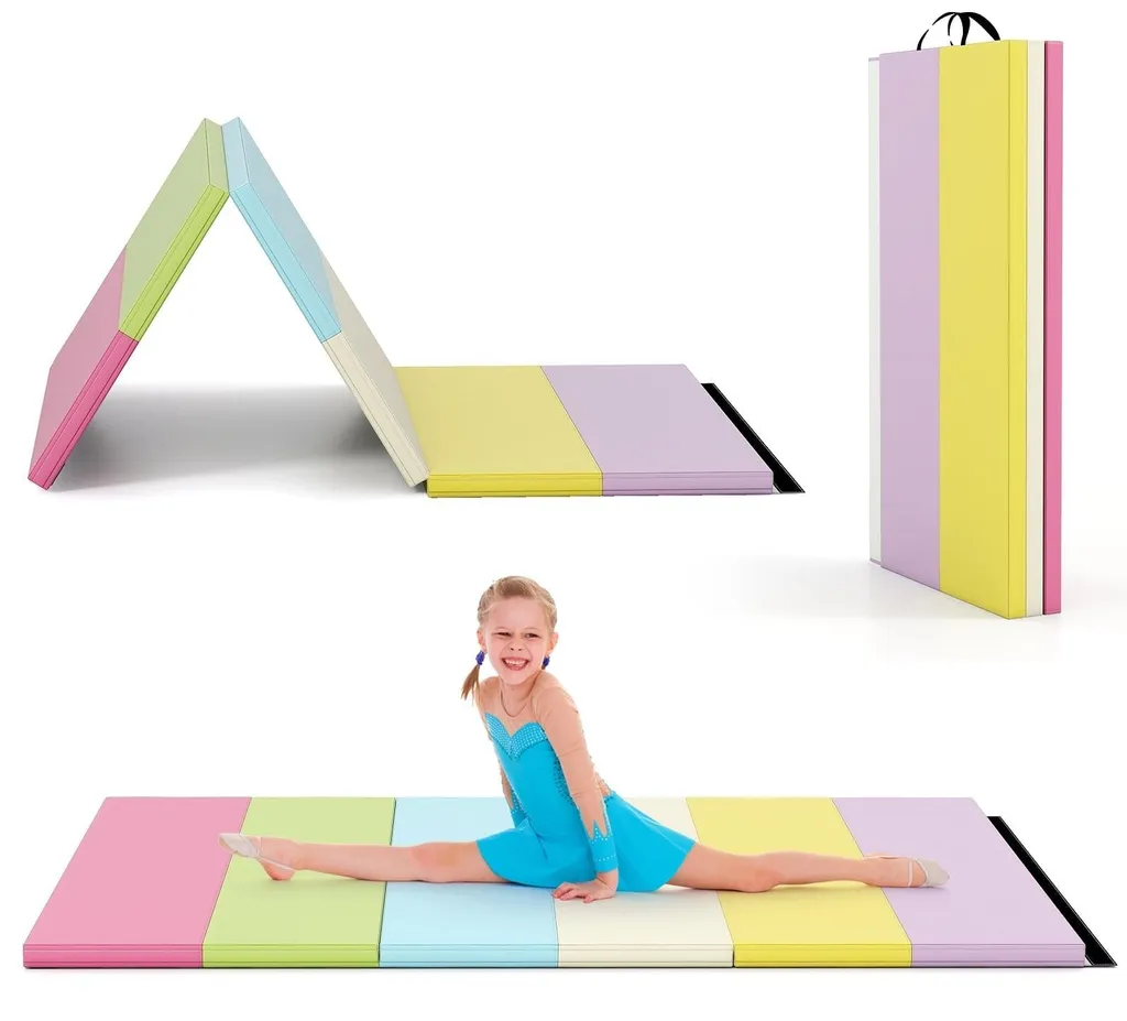 Tapis de fitness pliable 180 cm pour gym à domicile et musculation