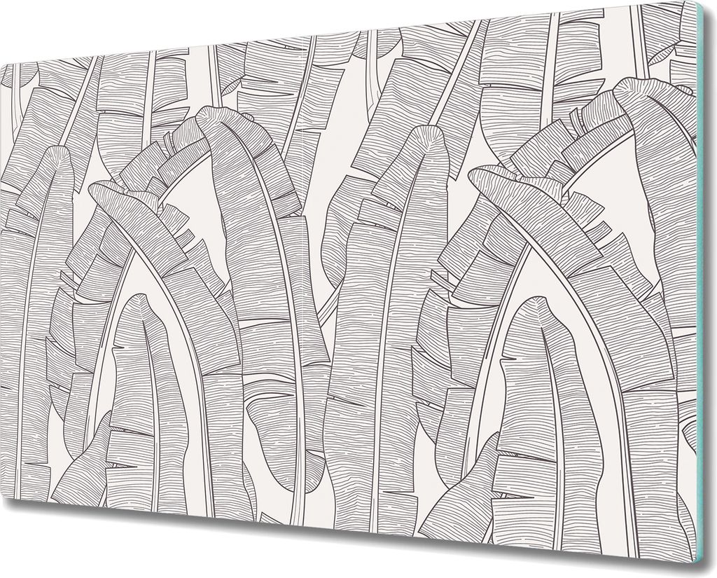 Glas Schneidebrett Herdabdeckplatten Schneideplatten - 80x52 cm - Bananenblätter