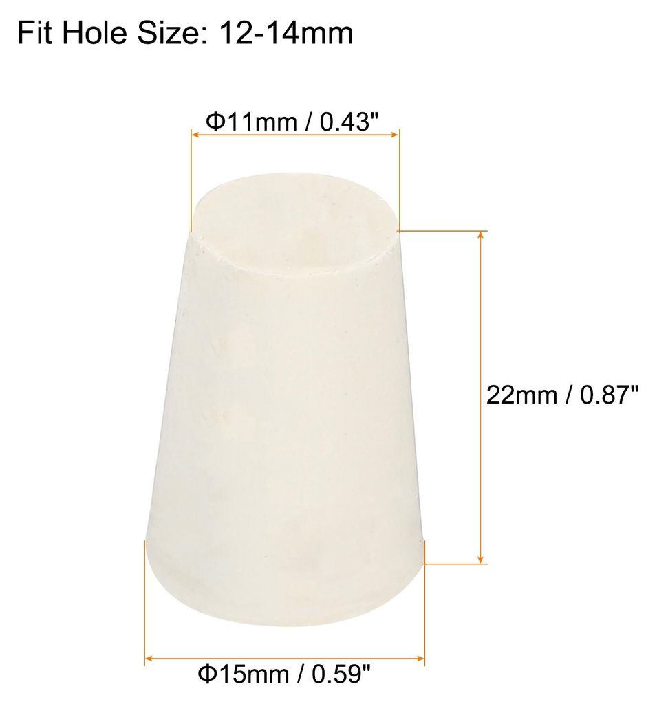 24Stk Gummi Konisch Stecker 11mm bis 15mm Solid Test Rohre St?psel Stopfen Wei? fš¹r Lab Haus