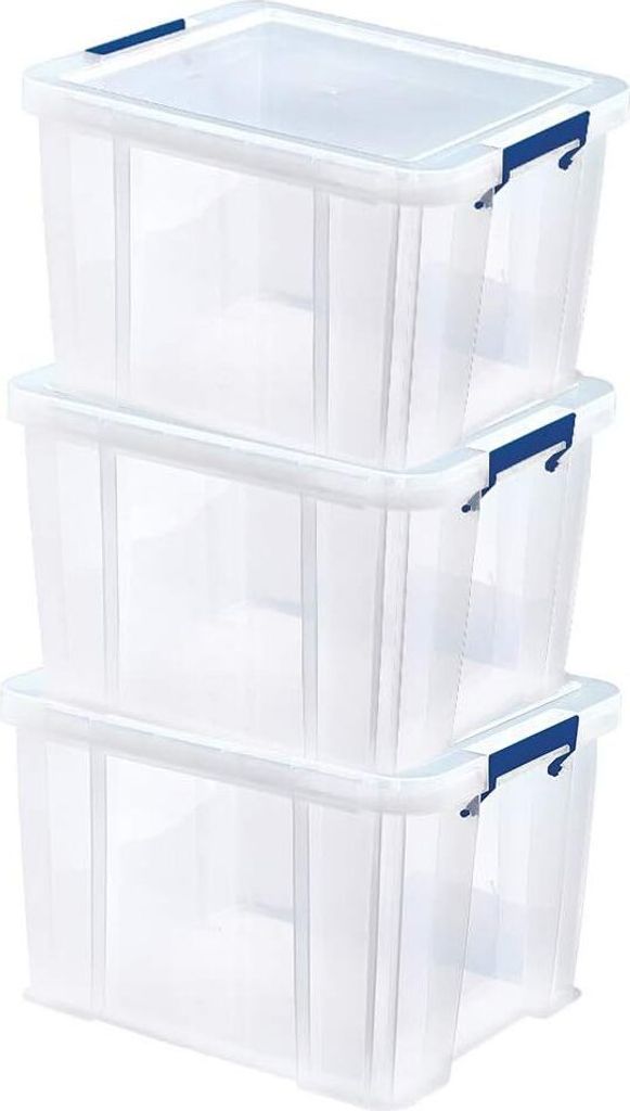 Fellowes Aufbewahrungsbox ProStore 36 Liter 3er-Set transparent klar