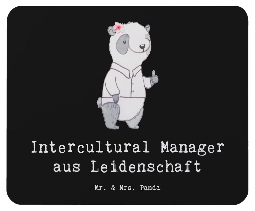 Mr. & Mrs. Panda Mousepad Intercultural Manager Leidenschaft - Schwarz - Geschenk, Mauspad, mausteppich, Mouse Pad, computer, pc