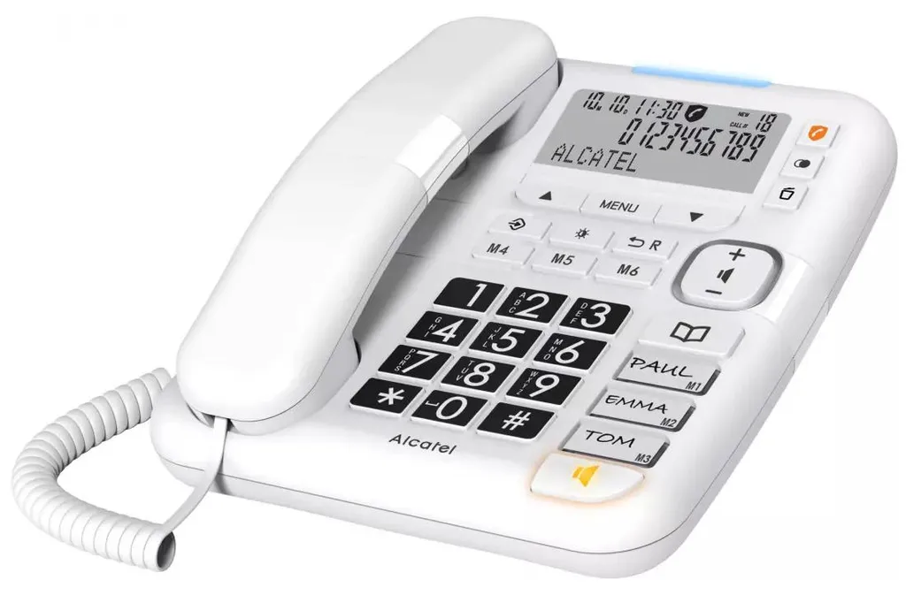 Alcatel 50num Grosses Touches Bloques 99num Téléphone Filaire Noir
