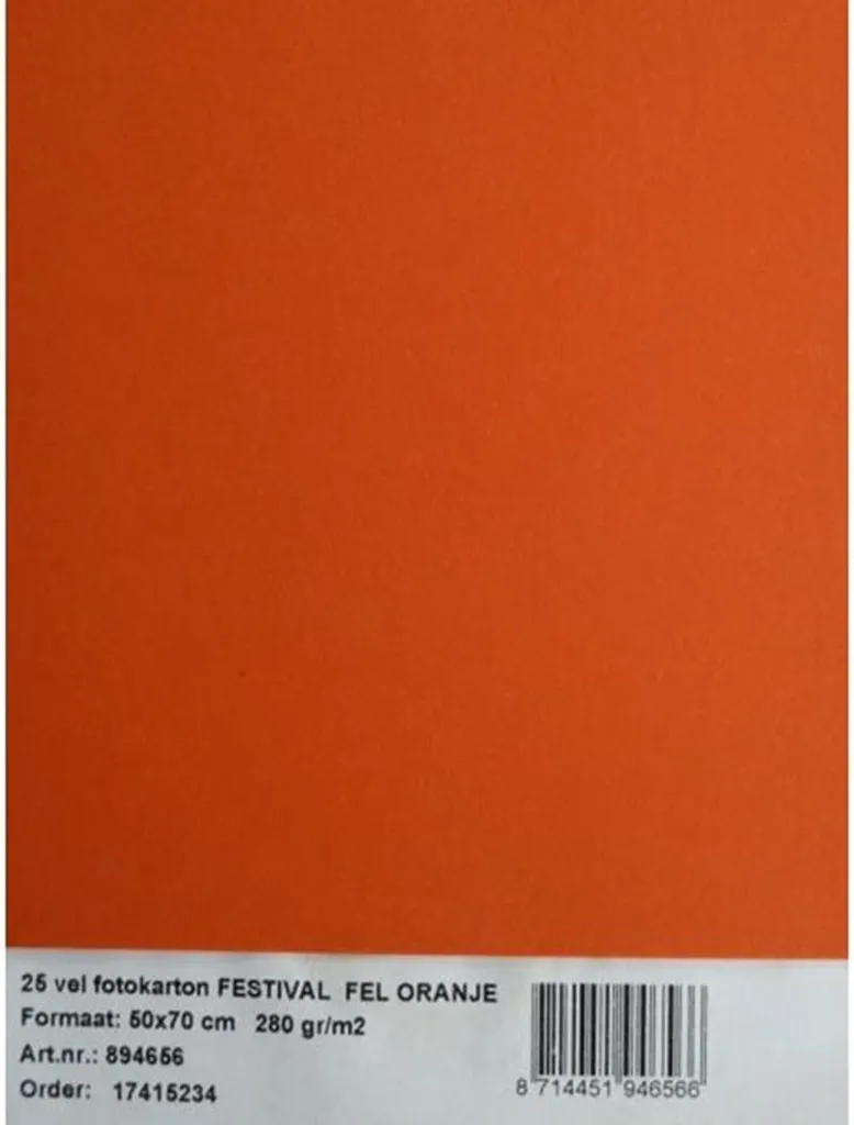 Carton photo orange 70x50 cm pour affichage et travaux manuels, 25 pcs