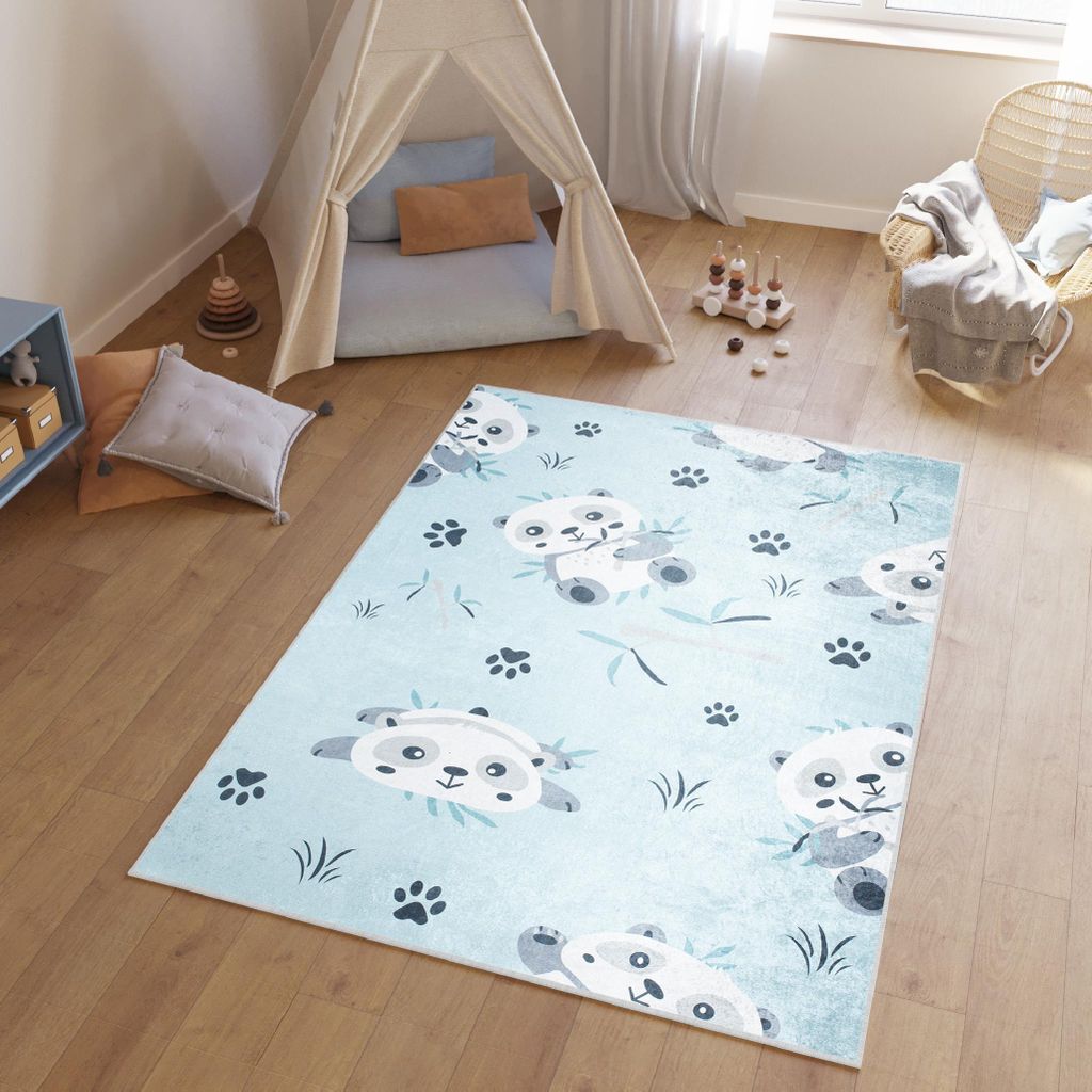 Tapiso Teppich EMMA Modern Kinderzimmer Blau Schlafzimmer 120 x 170 cm