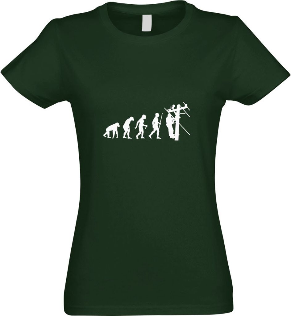 Kiwistar - T-Shirt tailliert - Damen - flaschengrün - Kletterer Klettern Evolution - mit Motiv Bedruckt - Funshirt Design - Sport - Freizeit - Dam...