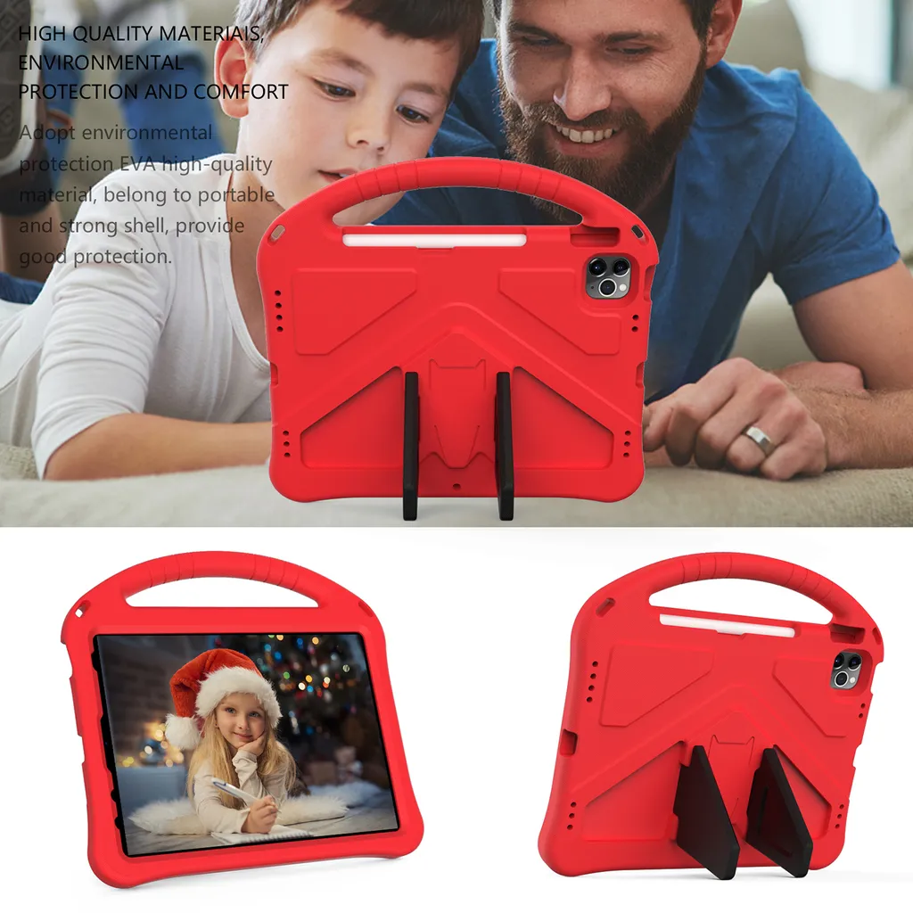 Cover iPad 11" 2025 Bambini: Custodia EVA Rossa con Supporto - 4
