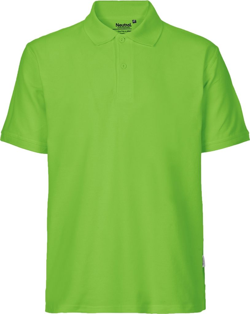 Neutral O20080 | Herren Classic Polo / 100% Fairtrade-Baumwolle - Farbe: Lime - Größe: L