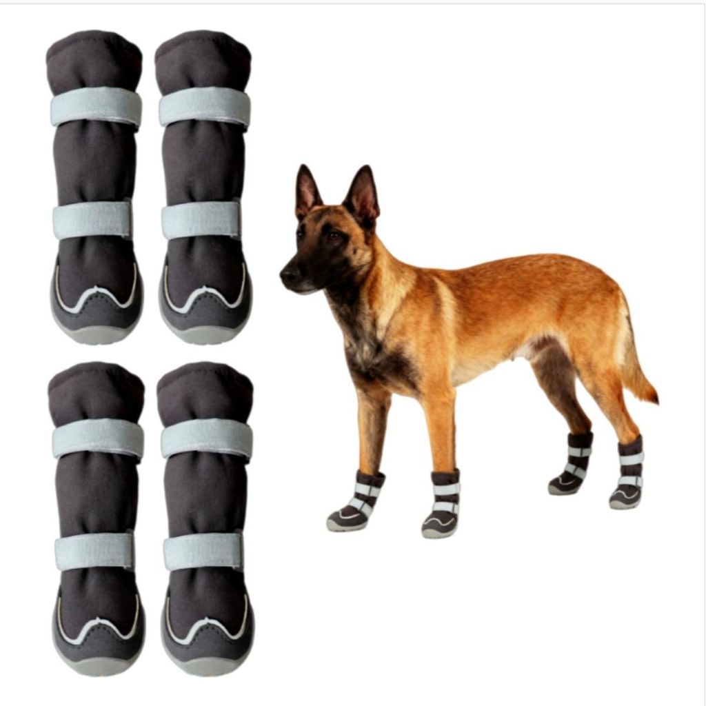INF 4er-Set Hundeschuhe - Outdoor-Sport Schutzstiefel für kleine, mittlere, große Hunde L