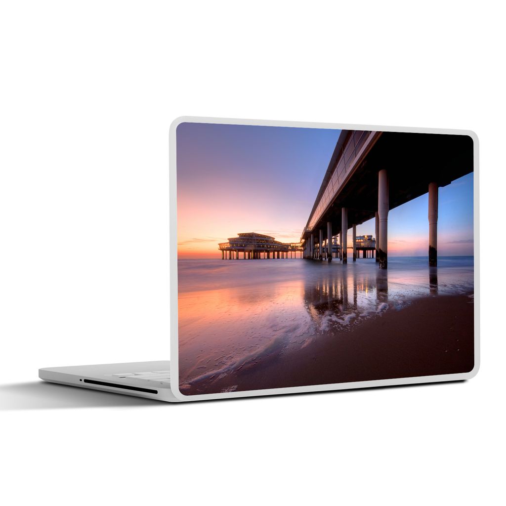 MuchoWow Laptop Aufkleber Sticker Cover Meer - Brücke - Niederlande 30x21 cm - Sticker für Laptop - Selbstklebend