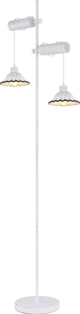 Lampadaire double foyer E27 en métal peint robuste pour décoration