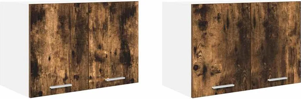 SYFAX™ Armadio pensile con porta 2 pcs Rovere Affumicato e Bianco