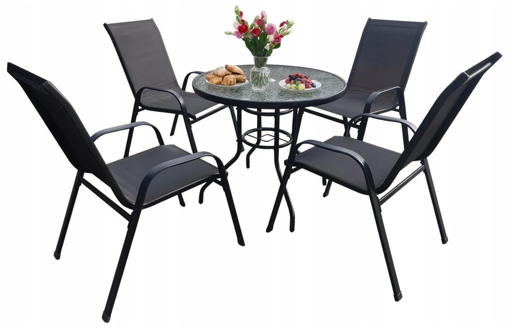 Ekspand | Set di mobili da giardino - Nero - Tavolo in Immagine del prodotto 