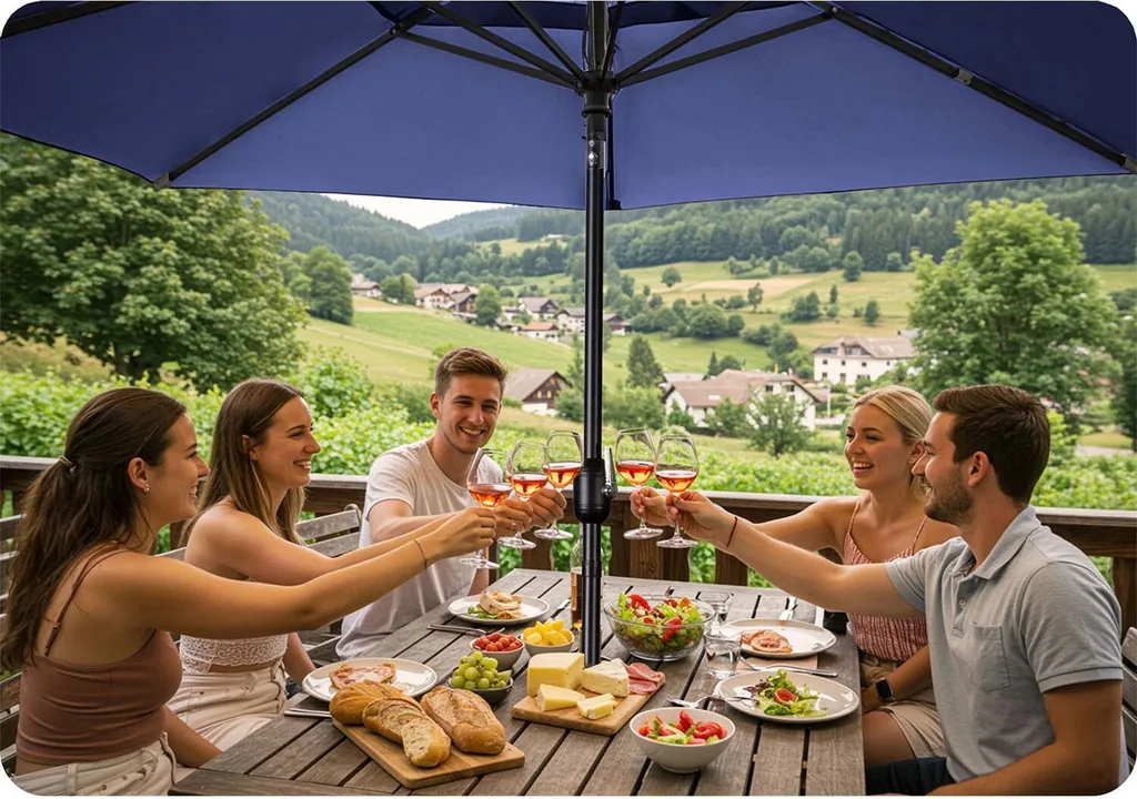 Grand parasol 6 segments pliable 3m avec housse de protection - 13