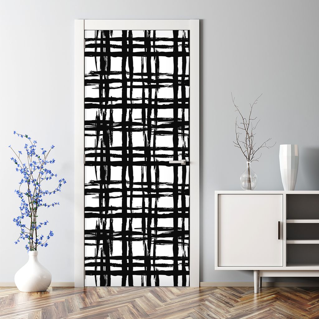 Dekorative Türtato Wandtattoo selbstklebend Klebefolie Türposter Schwarze Kreise 70 x 200 cm