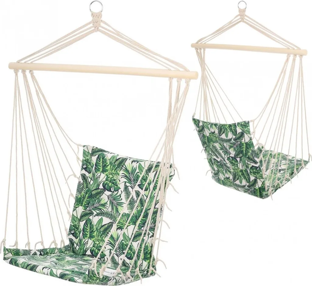 Hamac Assis 100x50 cm en Coton Naturel avec Motif Jungle Light Cousu