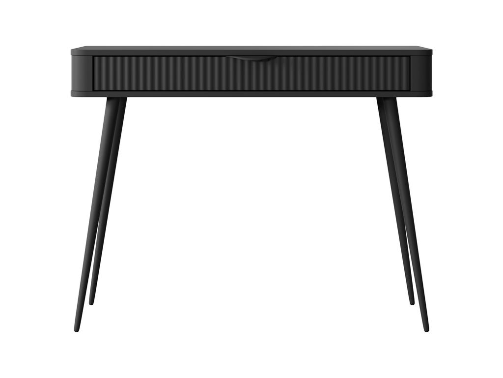 AX LIVING Vespasia petite coiffeuse noire 100,2 cm cannelée Image du produit 