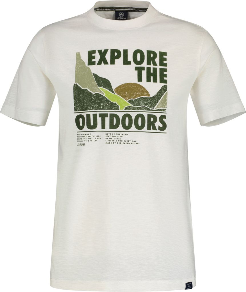 Lerros XXL T-Shirt offwhite Frontprint EXPLORE
