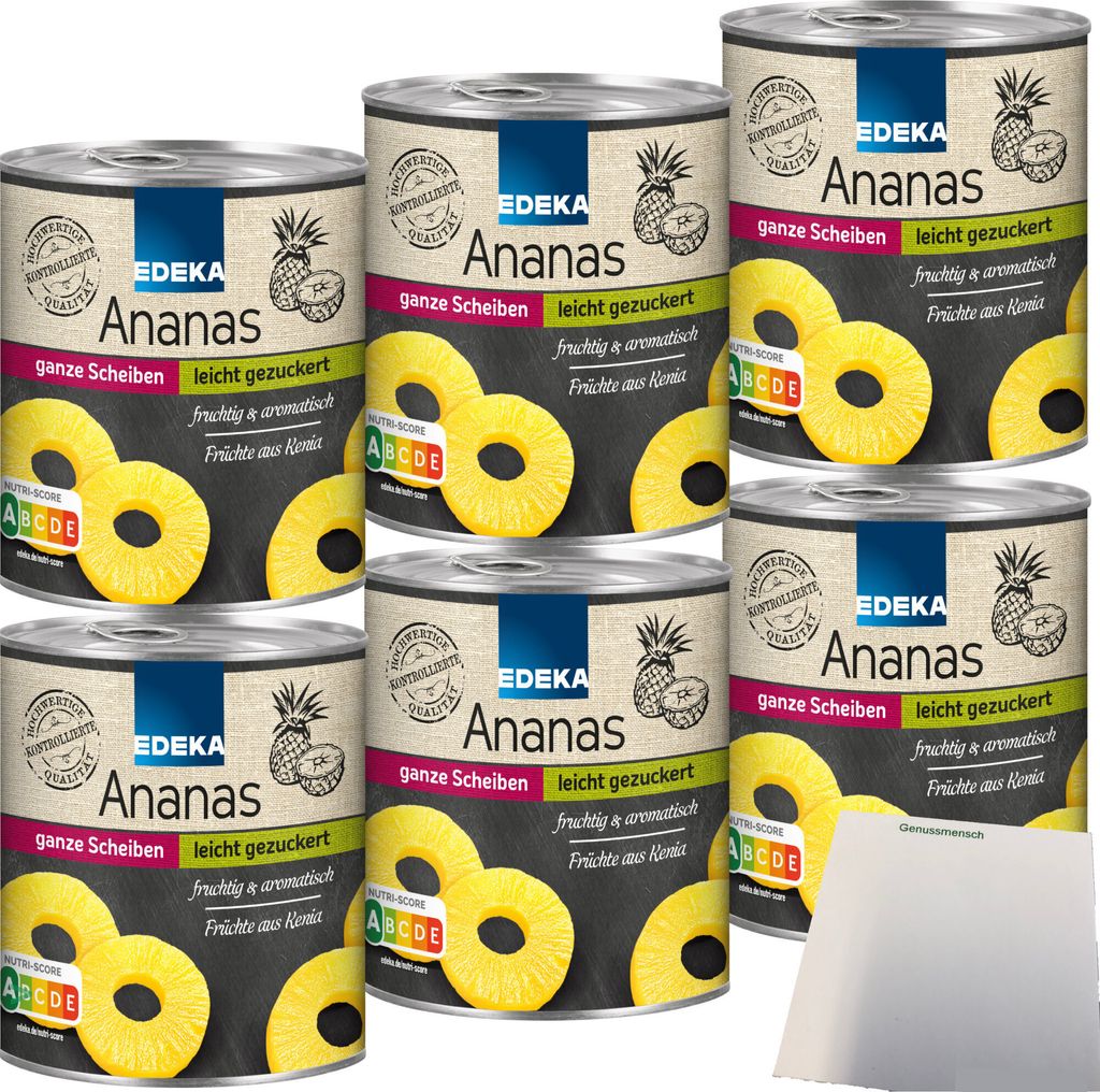 Edeka Ananas ganze Scheiben leicht gezuckert fruchtig Produktbild 