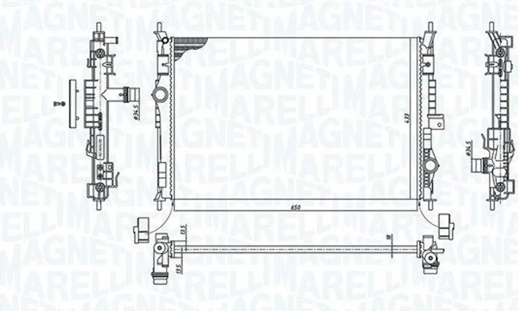 Radiateur Moteur Haute Efficacité Magneti Marelli pour Vivaro C Combi
