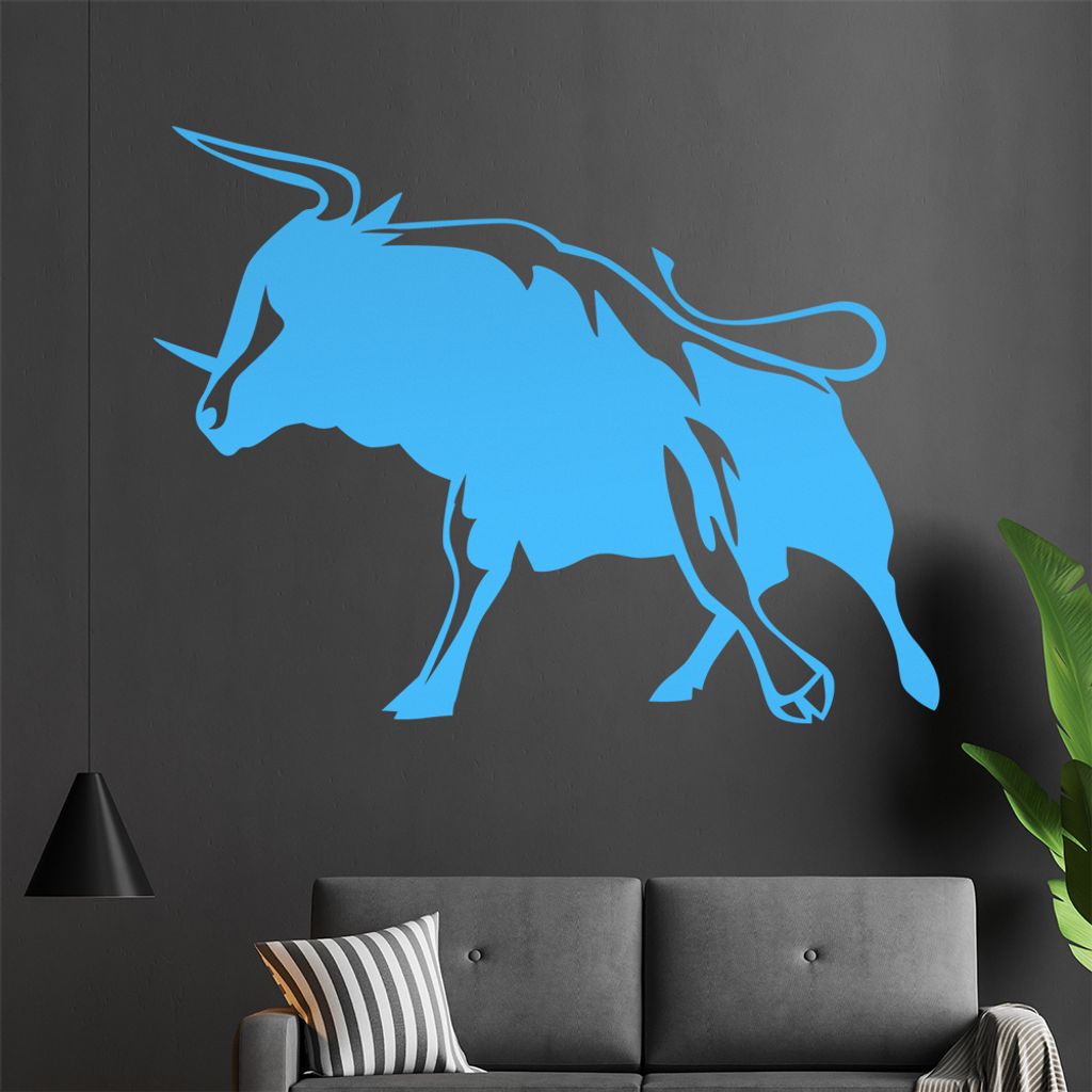 Stier Wandtattoo in 6 Größen - Wandaufkleber Wall Sticker - Dekoration, Küche, Wohnzimmer, Schlafzimmer, Badezimmer