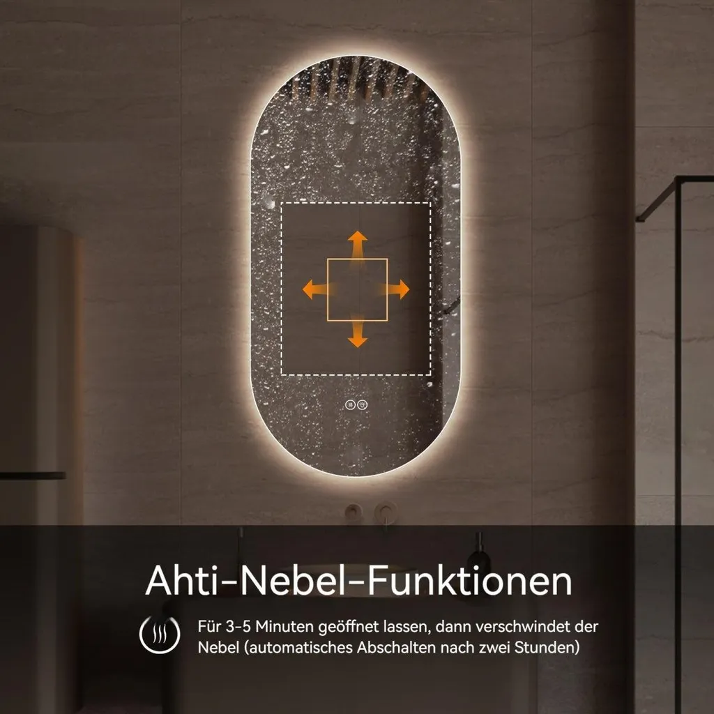 Miroir intelligent tactile 120 cm anti-buée, éclairage LED modulable - 6