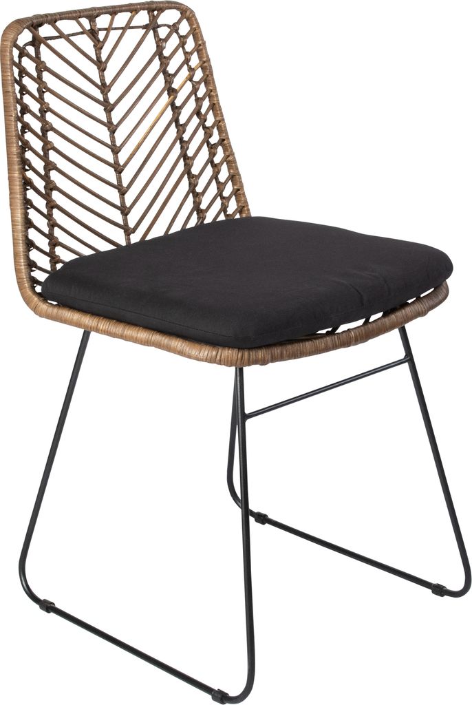 Esszimmerstuhl Rattanstuhl Farbe braun inkl. Sitzkissen Produktbild 