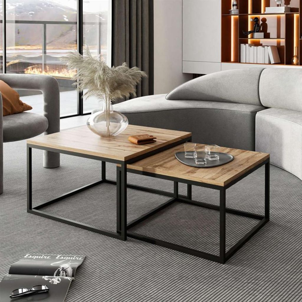 Couchtisch Yoshi 2in1 Kaffeetisch Schwarzer Eiche Wotan Stirling Artisan