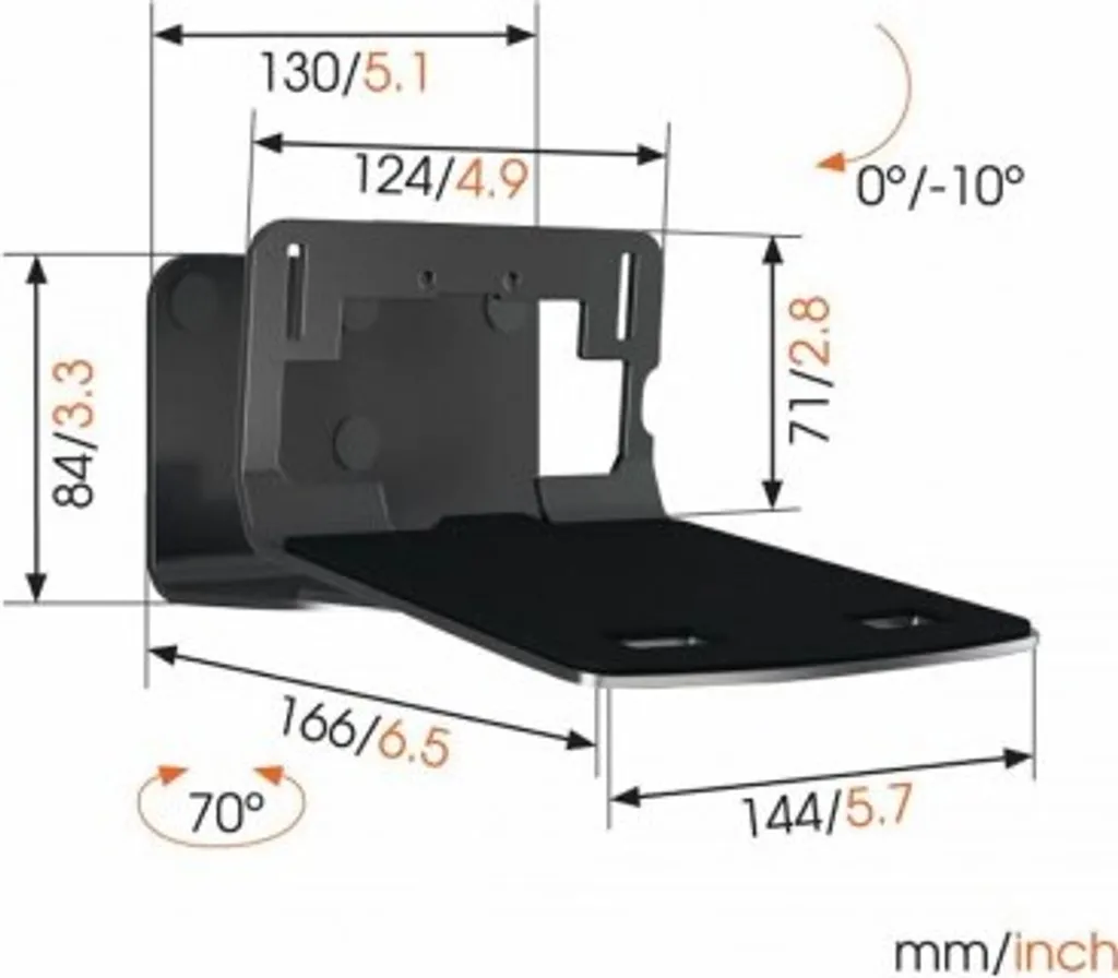 Vogels SOUND 3205 Support Mural Enceinte L Noir - Fixation Universelle - 8
