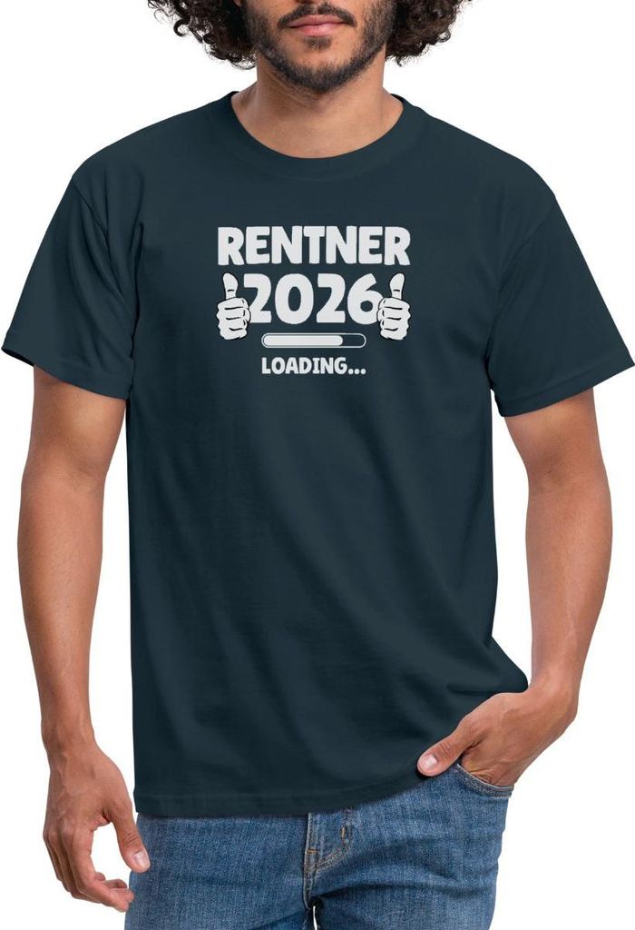 Spreadshirt Rentner 2026 Loading Männer T-Shirt, S, Navy
