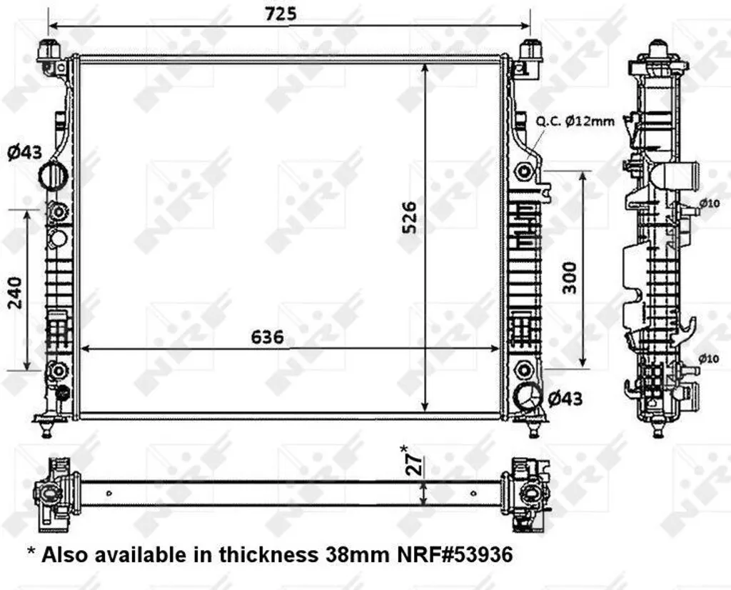 Radiateur NRF 56074 anti-surchauffe pour Mercedes Classe M et GL