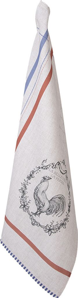 Clayre & Eef Geschirrtuch 50x70 cm Beige Baumwolle Hahn