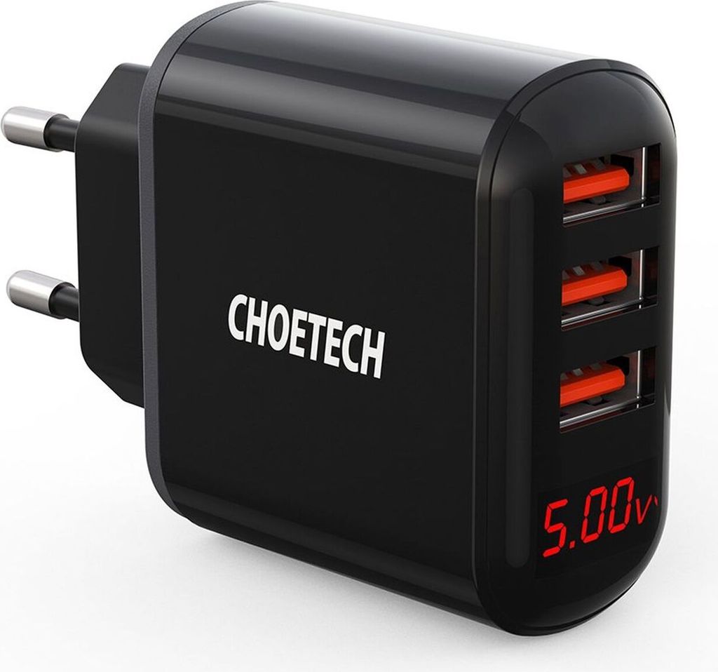 Choetech Ladegerät 3x USB 3.4A schwarz (Q5009-EU) Produktbild 